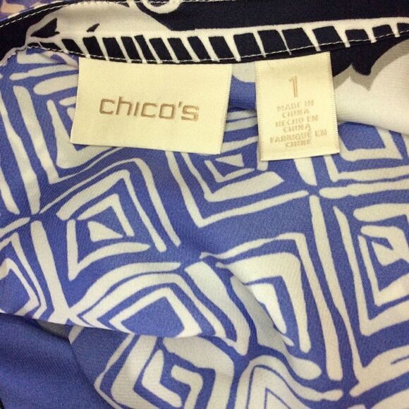 CHICO’S Women's 3/4 Sl Blouse Tunic Top SZ 1=M - - Picture 4 of 6